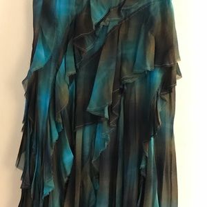 Below the knee DKNY silk skirt.